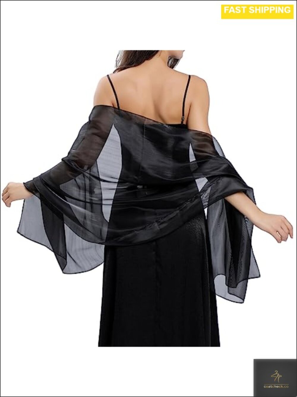 Silky Organza Shawl Wrap for Evening Dresses Bridesmaid Wedding Formal - Picture 2 of 6
